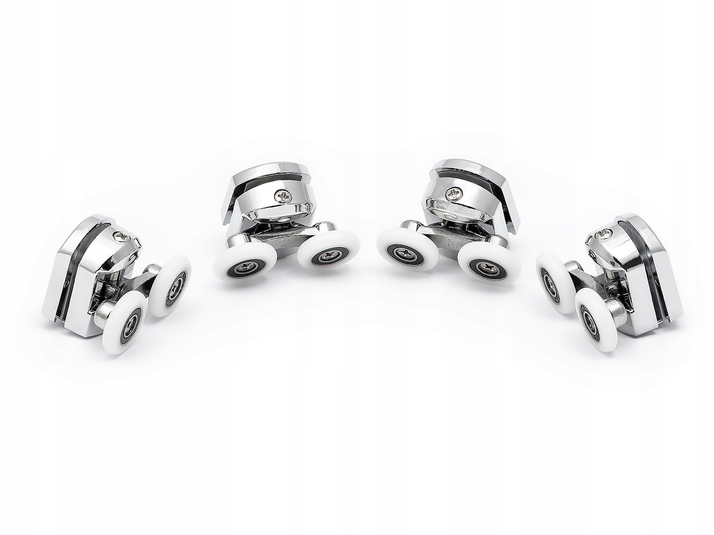CHROMOWANA ROLKA DO KABINY PRYSZNICOWEJ PODWÓJNE ROLKI WÓZEK GÓRNY 23 MM - 4