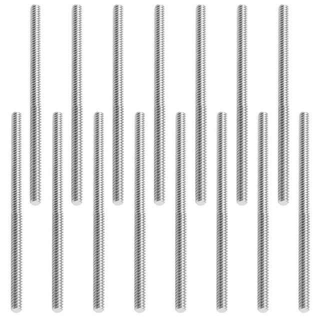 Pacote com 15 peças de hastes roscadas M6 x 100 mm, hastes roscadas de aço inoxidável M6, hastes roscadas de aço inoxidável, pinos de haste tot