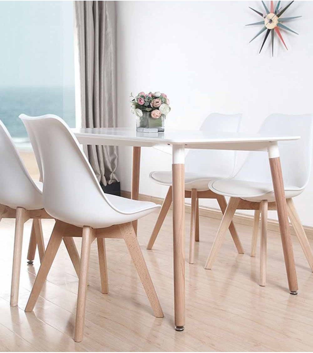Mesa comedor Nórdica en color blanco rectangular multifunción 120X80 cm - 2