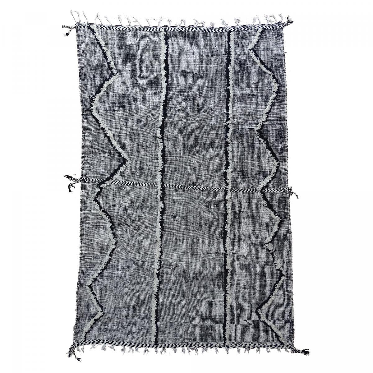 Tapis berbère cuir gris noir doré