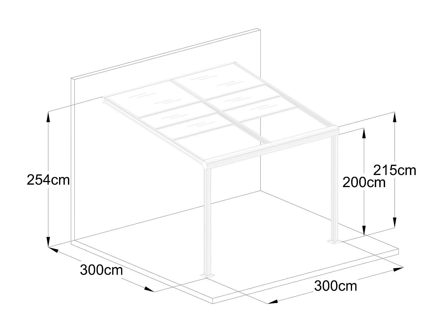 Pérgola adosada con techo deslizante - 9 m² - antracita - IZEDA - 7