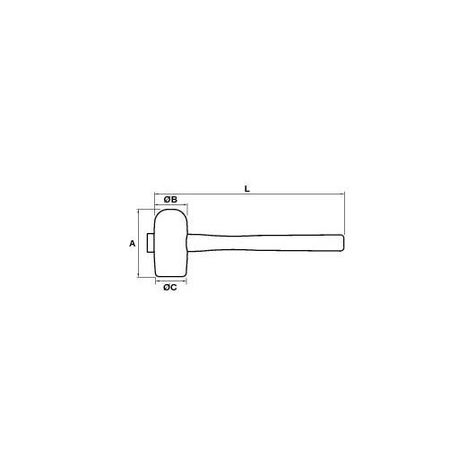 Maillet caoutchouc forme carreleur blanc - MOB - 3