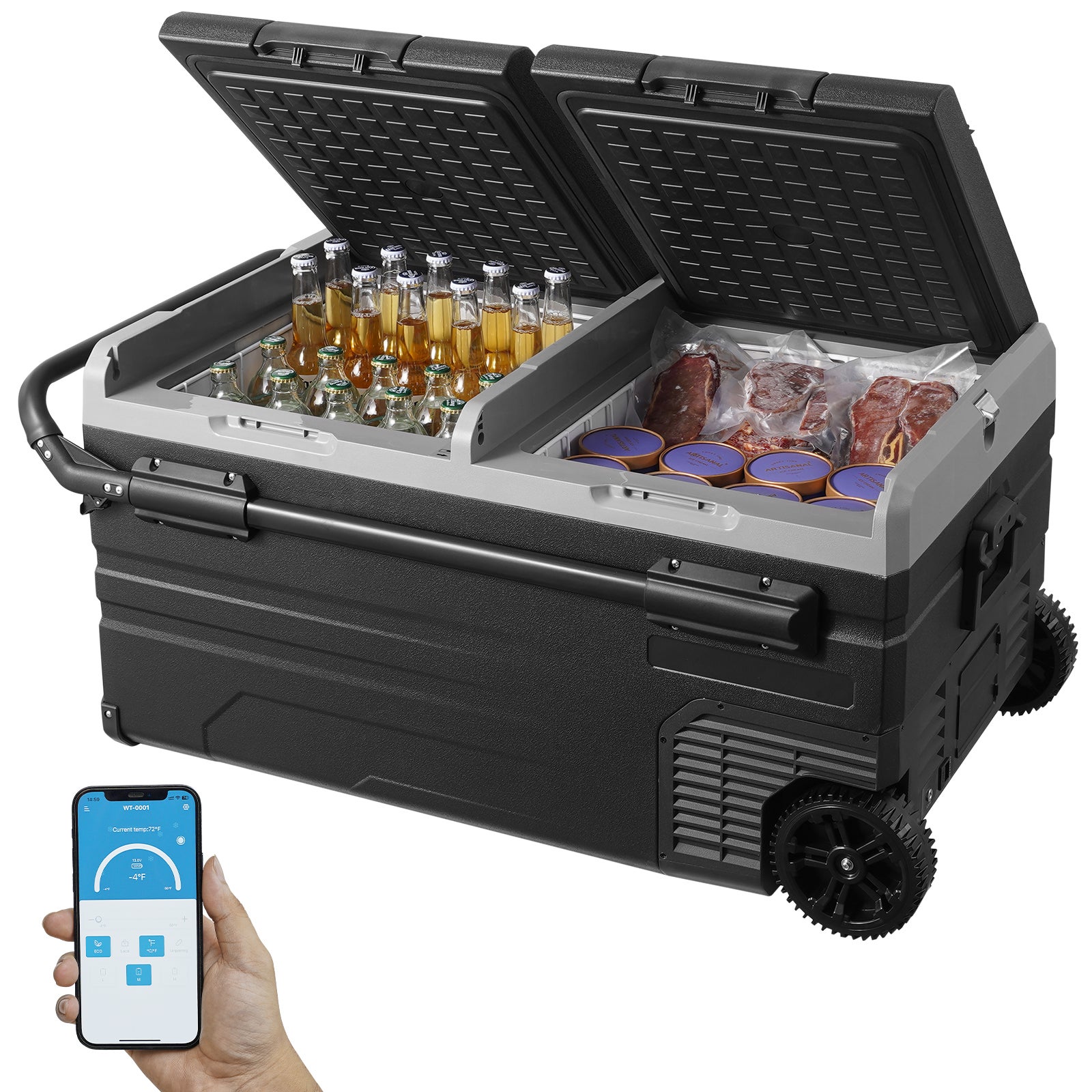 Mini Frigo Portable VEVOR 45L – Compression, 12V/voiture, Zone Unique, Réglable -20~20°C (Neuf)