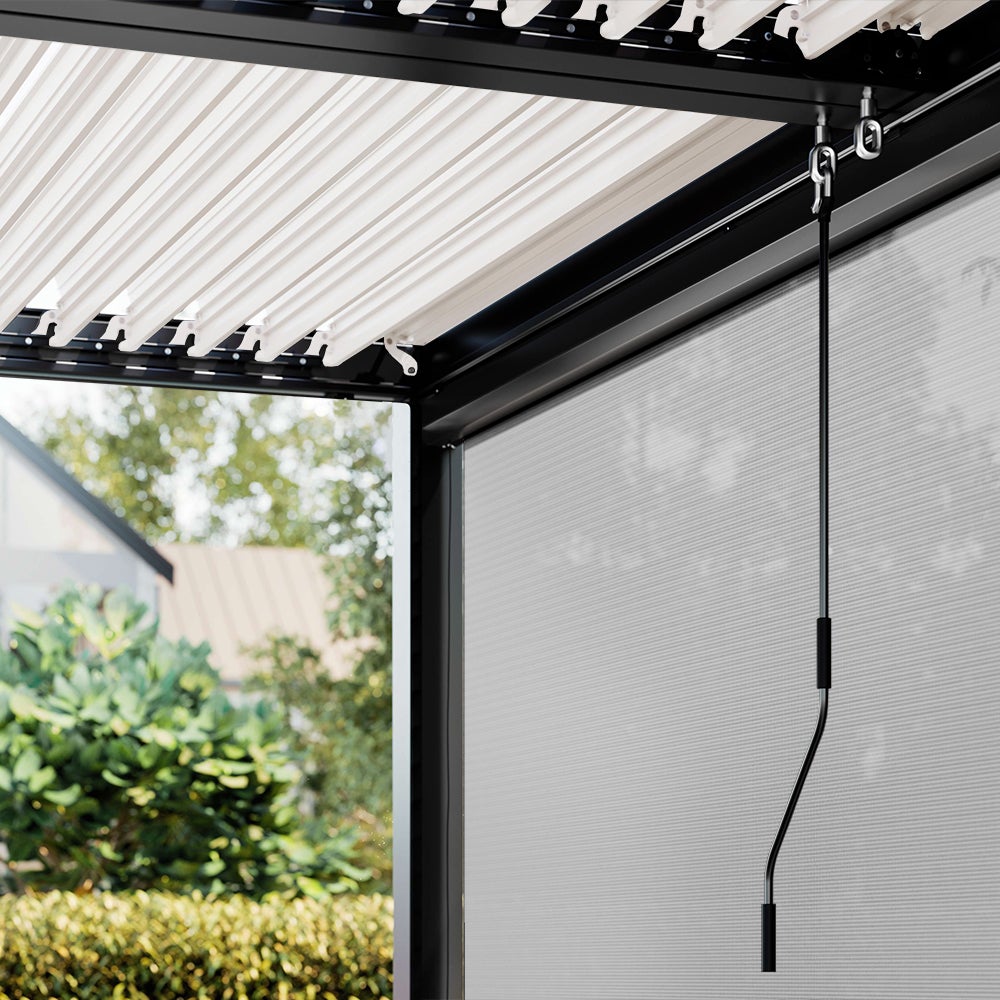 Pergola bioclimatique adossée Anthracite en Aluminium 15.52 m² - 8