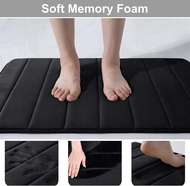 Tapis De Bain Mémoire De Forme Antidérapant 50x60cm - Ensemble Salle De Bain Doux