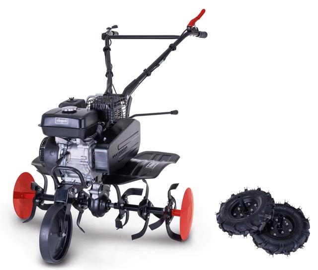 Scheppach Motobineuse à essence MTP750 - 4,2 kW / 5,7 PS - Moteur 4 temps - 24 couteaux - Largeur de travail 750 mm - Profondeur de travail 310 mm