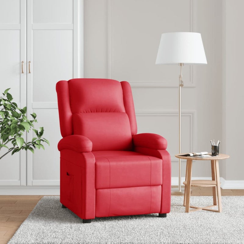 Fauteuil inclinable Rouge Similicuir | Leroy Merlin