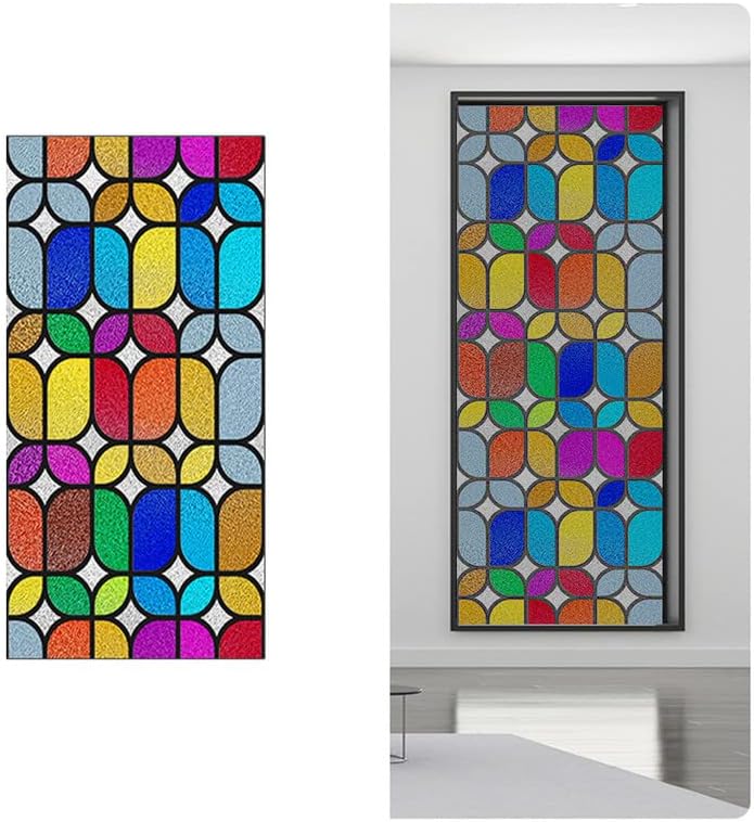 Folia okienna zapewniająca prywatność 45x100 cm, nieprzezroczysta dekoracyjna naklejka na witraż, folia okienna, folia zaciemniająca