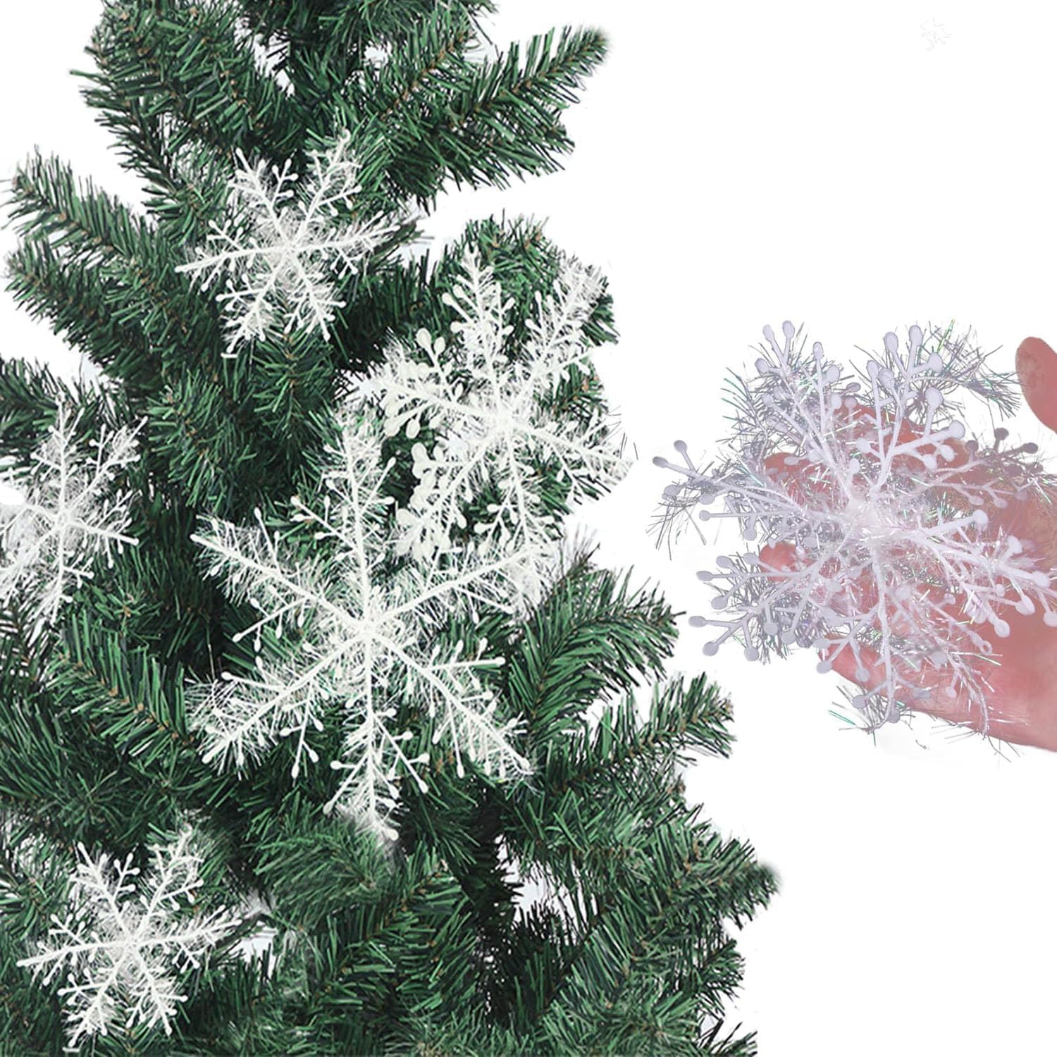 30 Decorazioni Natalizie Soffitto A Spirale Fiocco Di Neve - Viola, Blu, Bianco - Addobbi Invernali