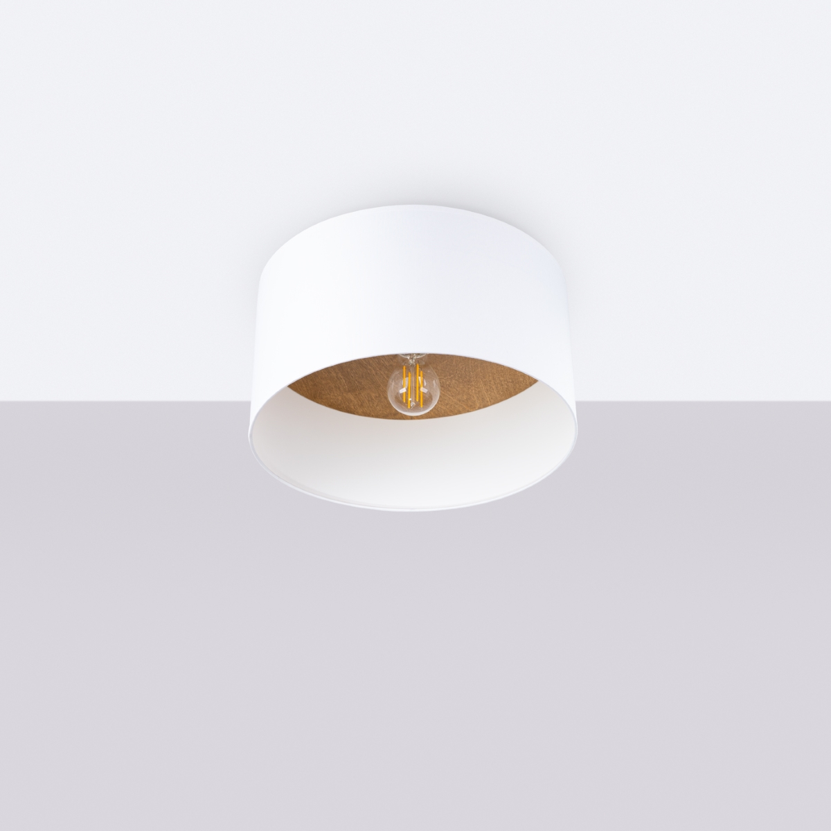 Plafon STRAYLON biały/jasny brąz LED 4000K - 35x35x20cm Sollux