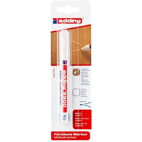 Edding 8900 - Marqueur pour meuble - blister de 1 - Teinte Blanc pur pour retoucher et masquer les rayures - 2