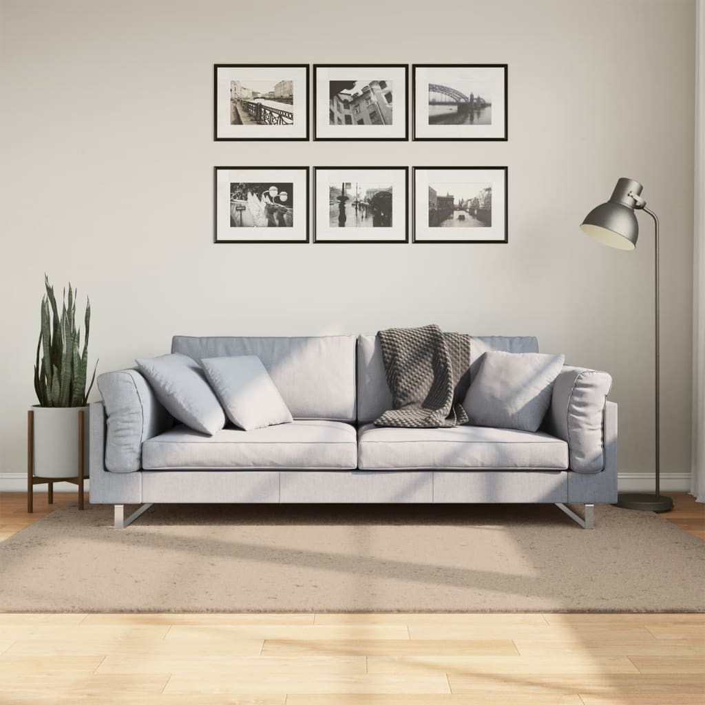 Dywan HUARTE z krótkim włosiem, piaskowy, 140x200 cm vidaXL