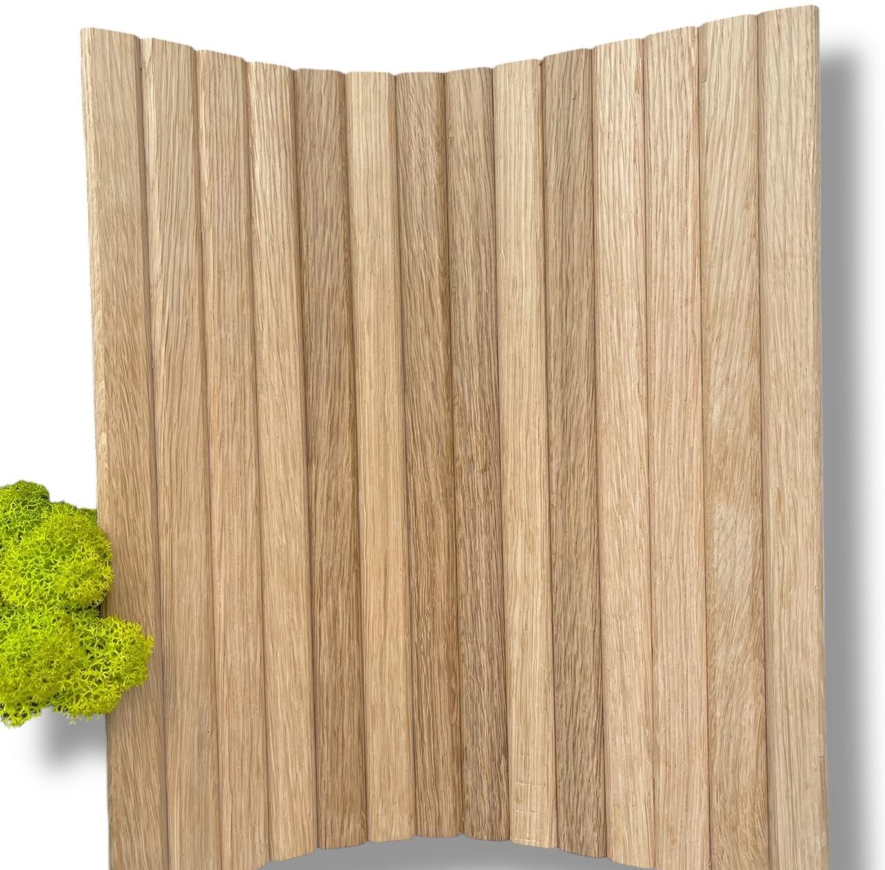 Elastyczna, fazowana okładzina ścienna z efektem 3D z naturalnego drewna dębowego 300X2400 mm (0,72 m2/pudełko)
