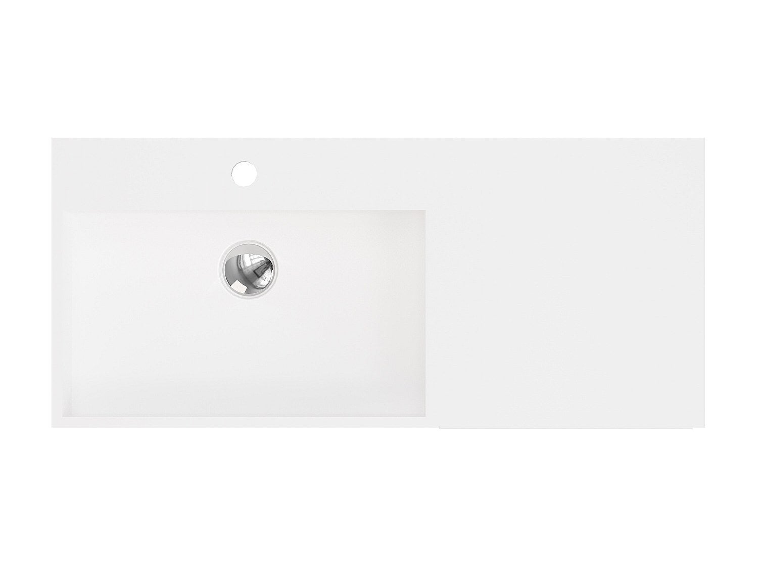 Umywalka wisząca z litą powierzchnią z wieszakiem na ręczniki – Biała – Szer. 90 x Głęb. 40 x Wys.17 cm – GANDAKI - 4