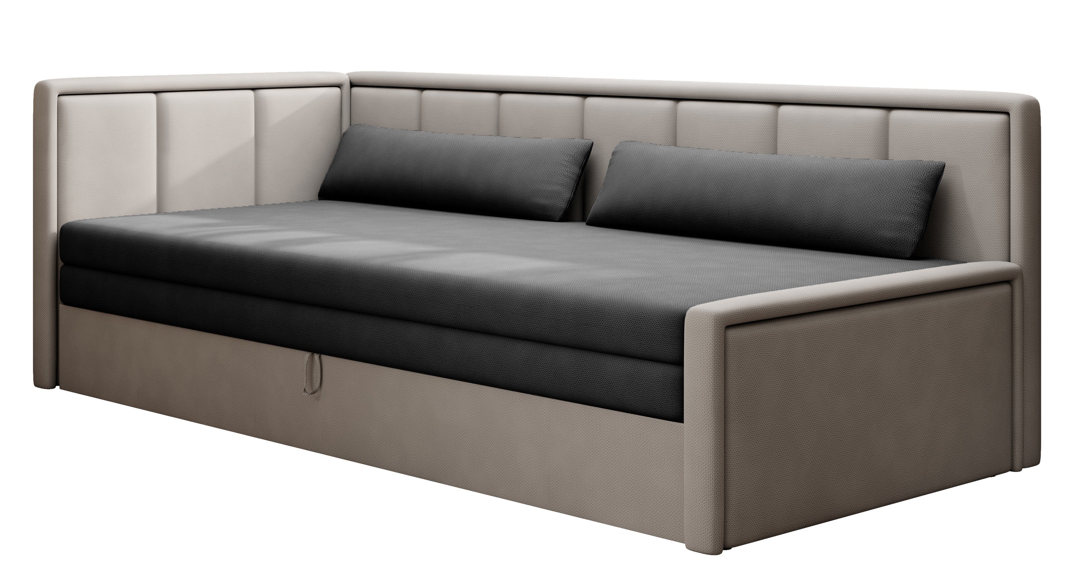 Canapé banquette convertible 3 places tissu doux Figo 214cm-Couleur ...