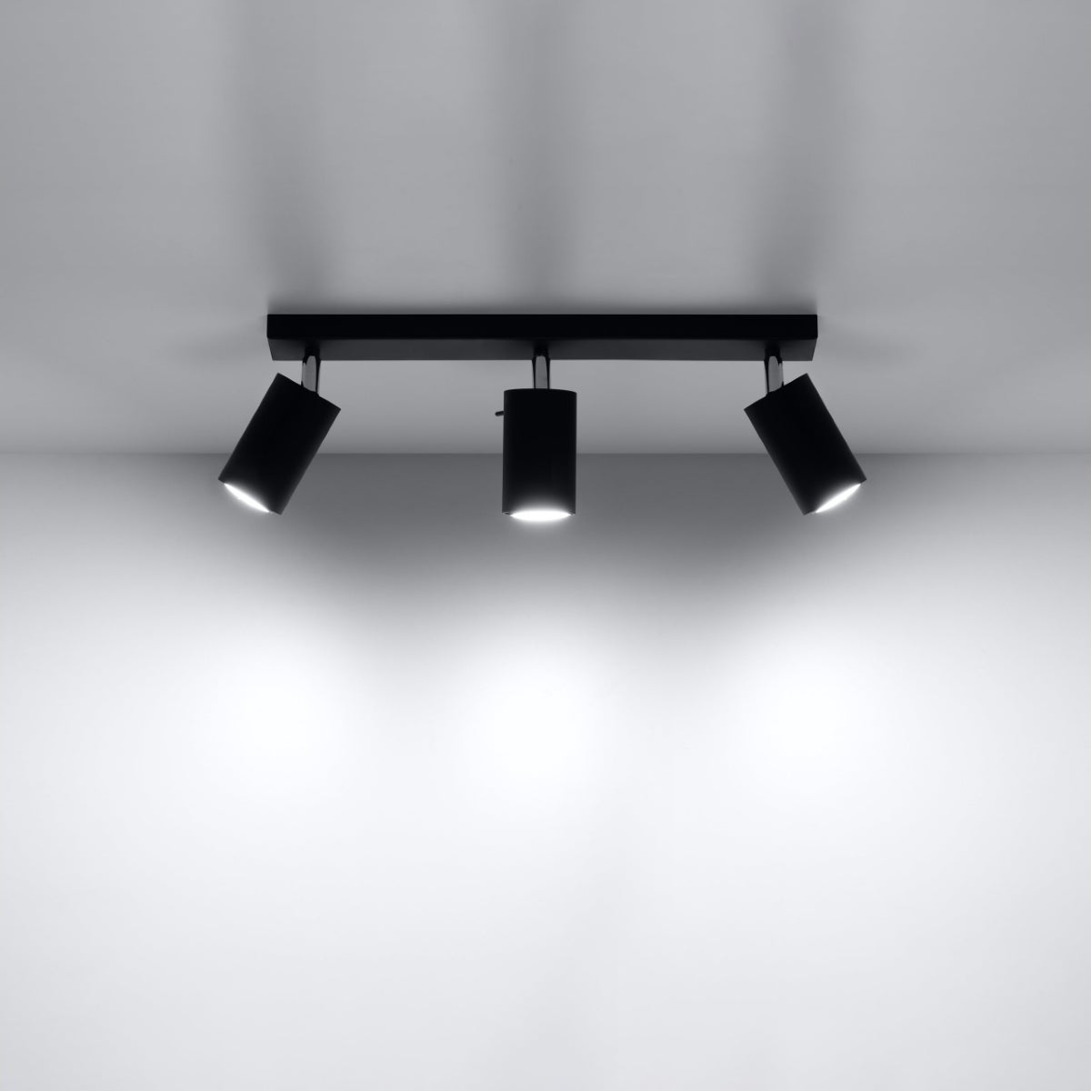 Plafon BRIIX 3L czarny LED 3000K - 45x6x16cm Sollux