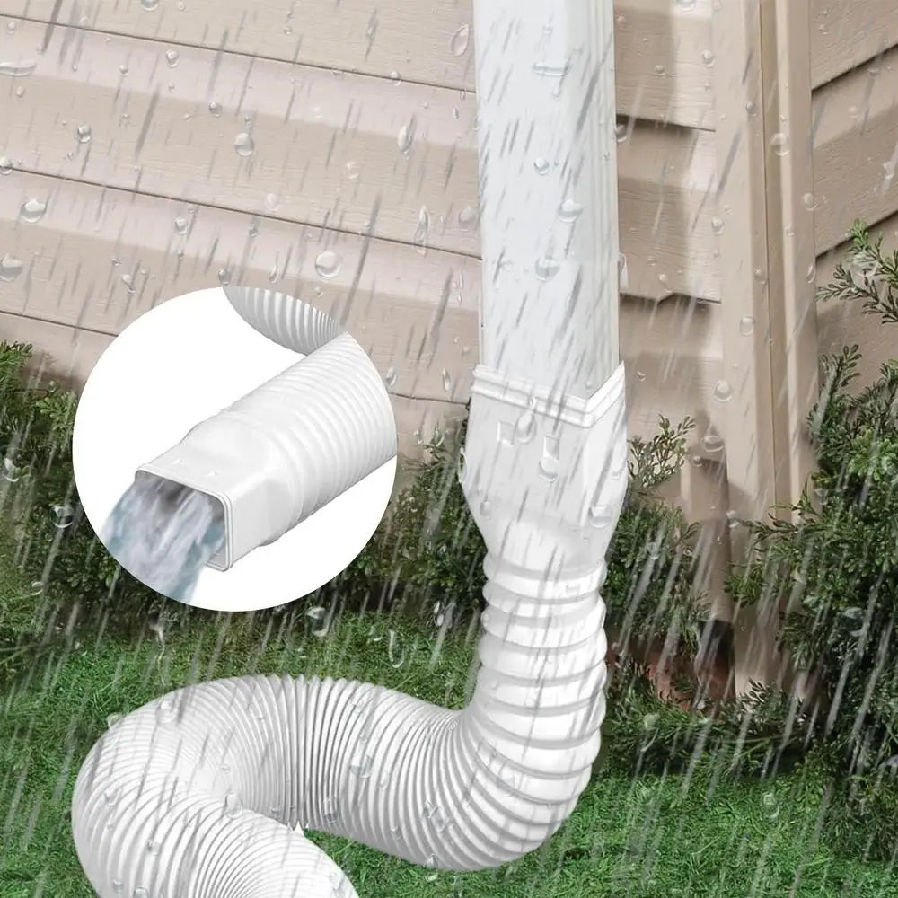 Extension Flexible De Gouttière Pour Tuyau De Descente, évacuation De Gouttière, Extension Ronde Pour Tuyau De Descente 80/100 Mm, Extension De Gouttière De 47 à 150 Cm Pour Pelouse/avant-toit (blanc