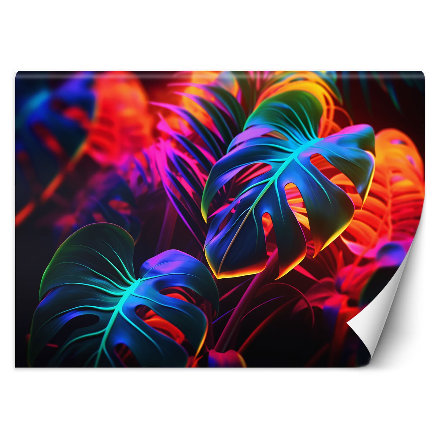 Fototapeta, Liście monstera w neonowych barwach 450x315