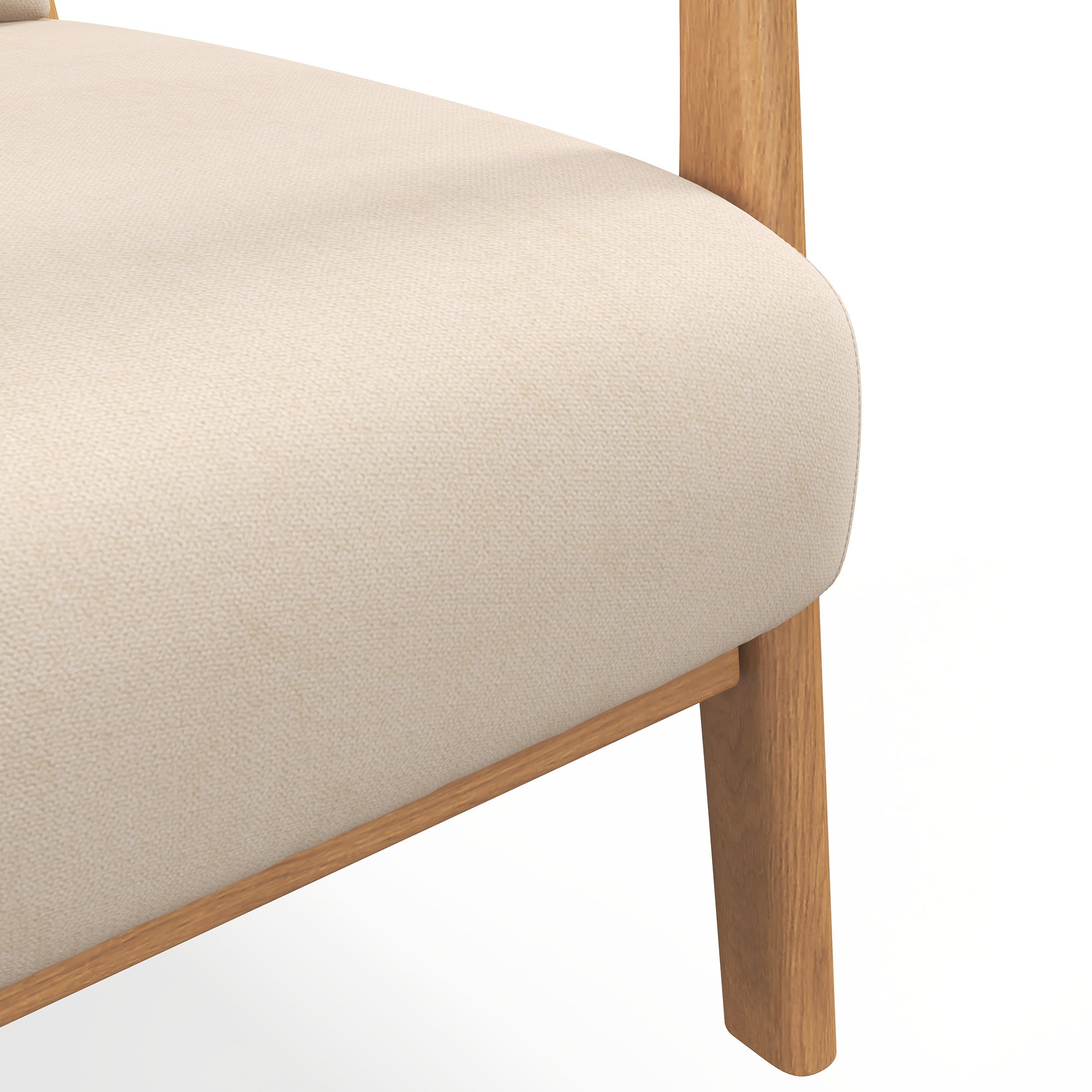 Fauteuil de salon en bois et velours beige 1 place HOMCOM - 9