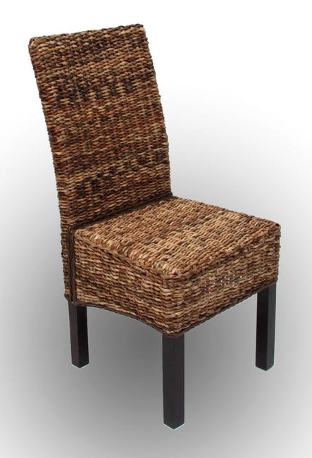 Set di sedie in rattan banana intrecciato con gambe scure