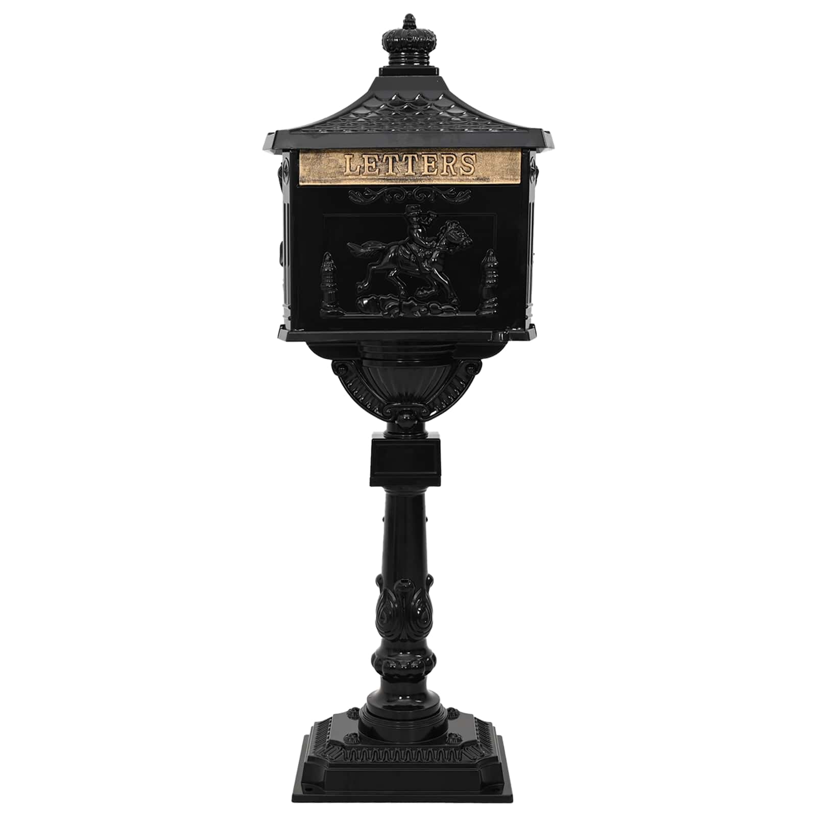 Boîte aux Lettres Debout avec porte Noir 42,5 x 29,5 x 117 cm vidaXL - 2