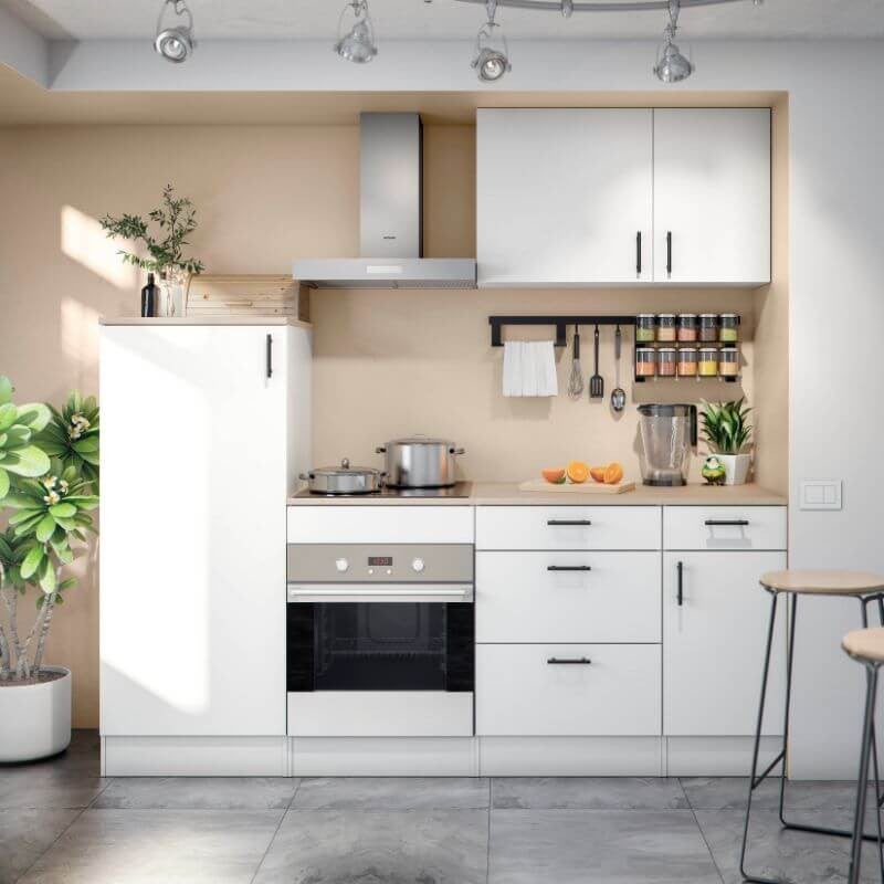 Mobelcenter - Mueble Bajo de Cocina de 40cm, Módulo 1 Puerta Reversible 1 Cajón, Acabado Color Blanco Brillo y Roble Canadian,40cm x 60cm x 90cm(1535) - 6