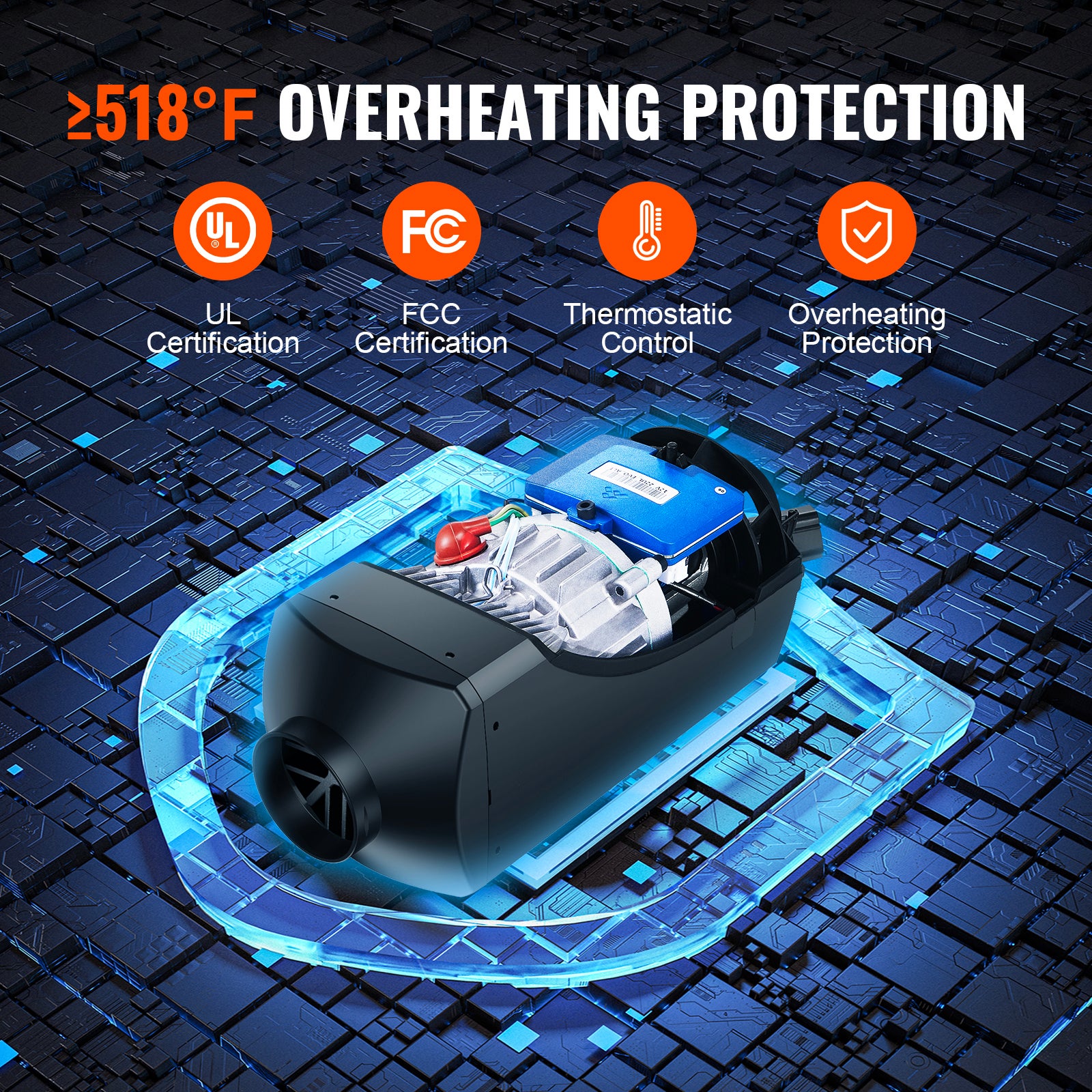 Chauffage à air diesel, 12 V 2 kW avec écran LCD et télécommande pour voiture, bus, camping-car SucceBuy - 7