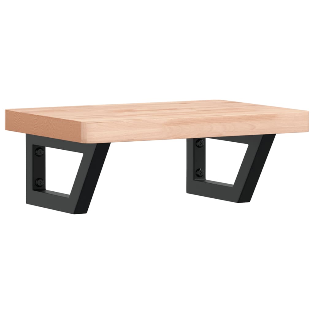 Maison Exclusive - Ripiano a Parete per Lavabo in Acciaio e Massello di Faggio - 2