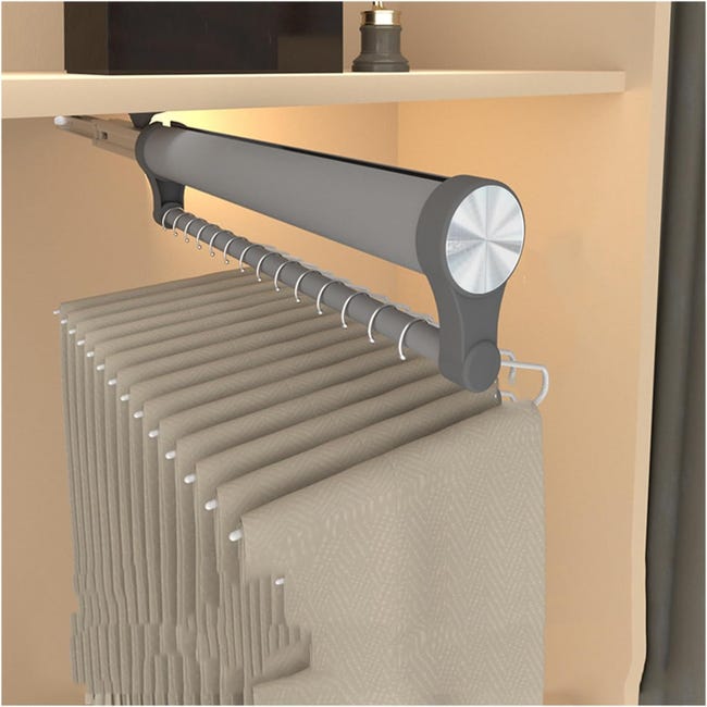 Barra telescópica de aluminio para colgar ropa, ahorra espacio y es ...