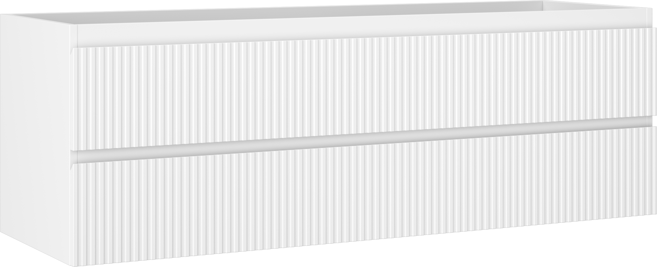 Mexen Rivel szafka łazienkowa podumywalkowa 140 cm, 2 szuflady, ryflowana , biała mat - 91A20-14047-2-BFF01
