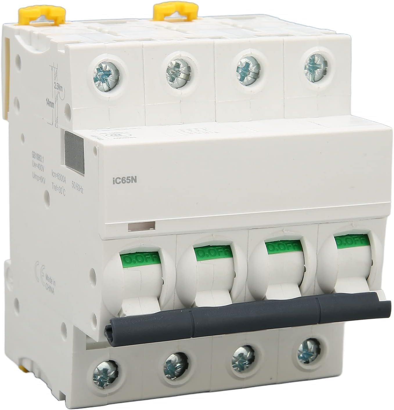 Wyłącznik nadprądowy 4P (400V AC, 20A) – Ochrona przed przeciążeniem i zwarciem, zdolność łączeniowa 6kV