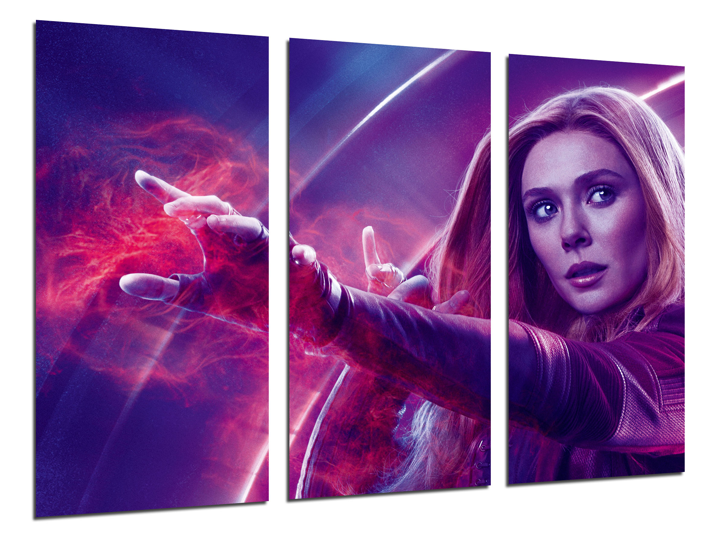 Set cuadros peliculas superheroes, wanda maximoff, avengers infinity war, impresión digital sobre madera