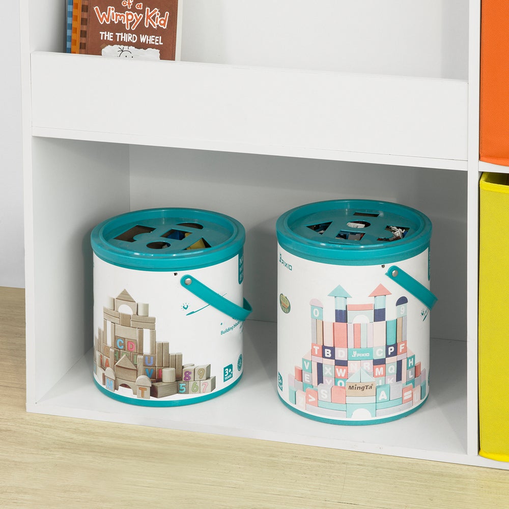 Bibliothèque pour Chambre enfant en MDF Blanc H. 88 x l. 89 x P. 35 cm - 6