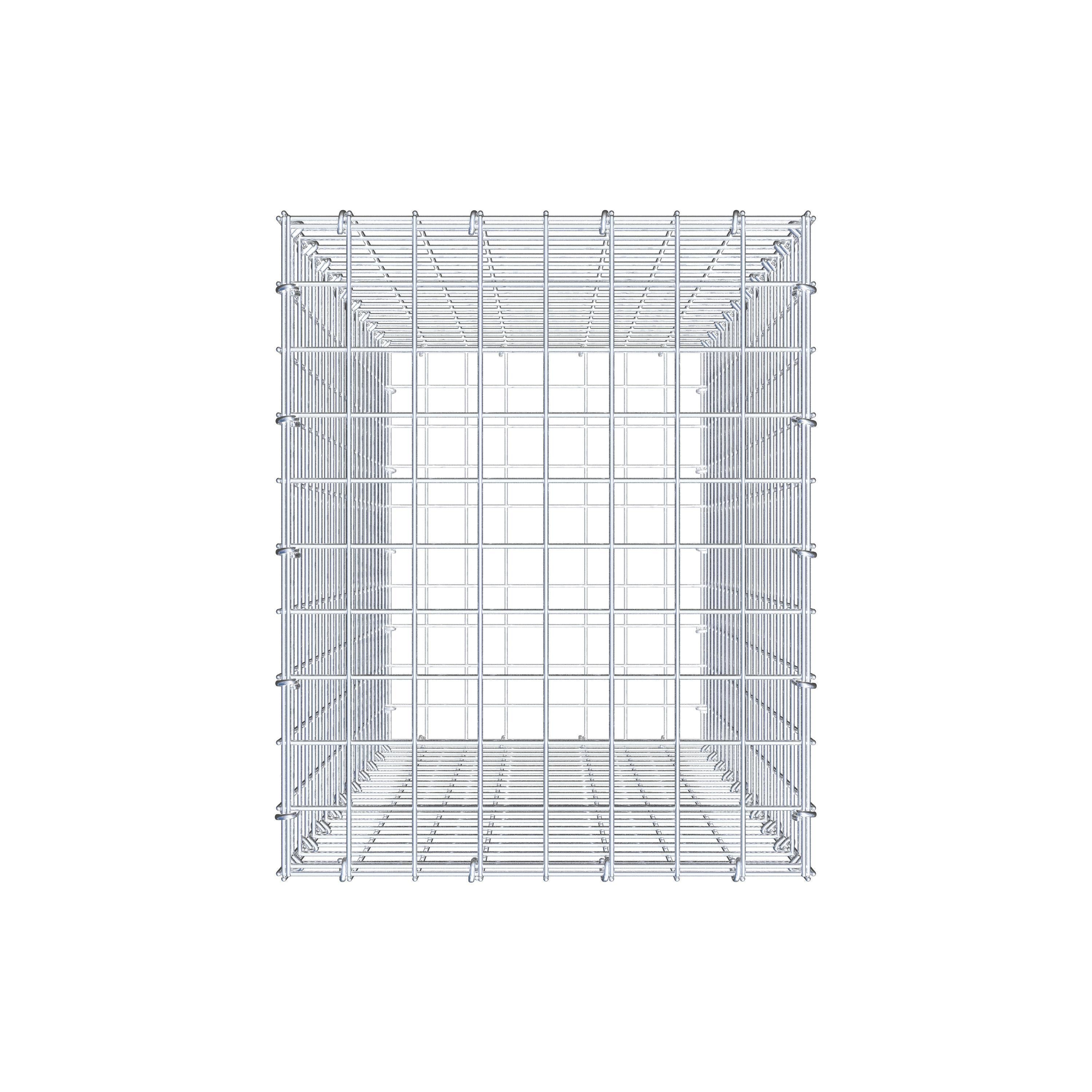 Gavión de acero galvanizado 100x40x50cm (LxAxP), malla 5 x 5cm, Anillo en C, jaula metálica para muro o jardín - 5