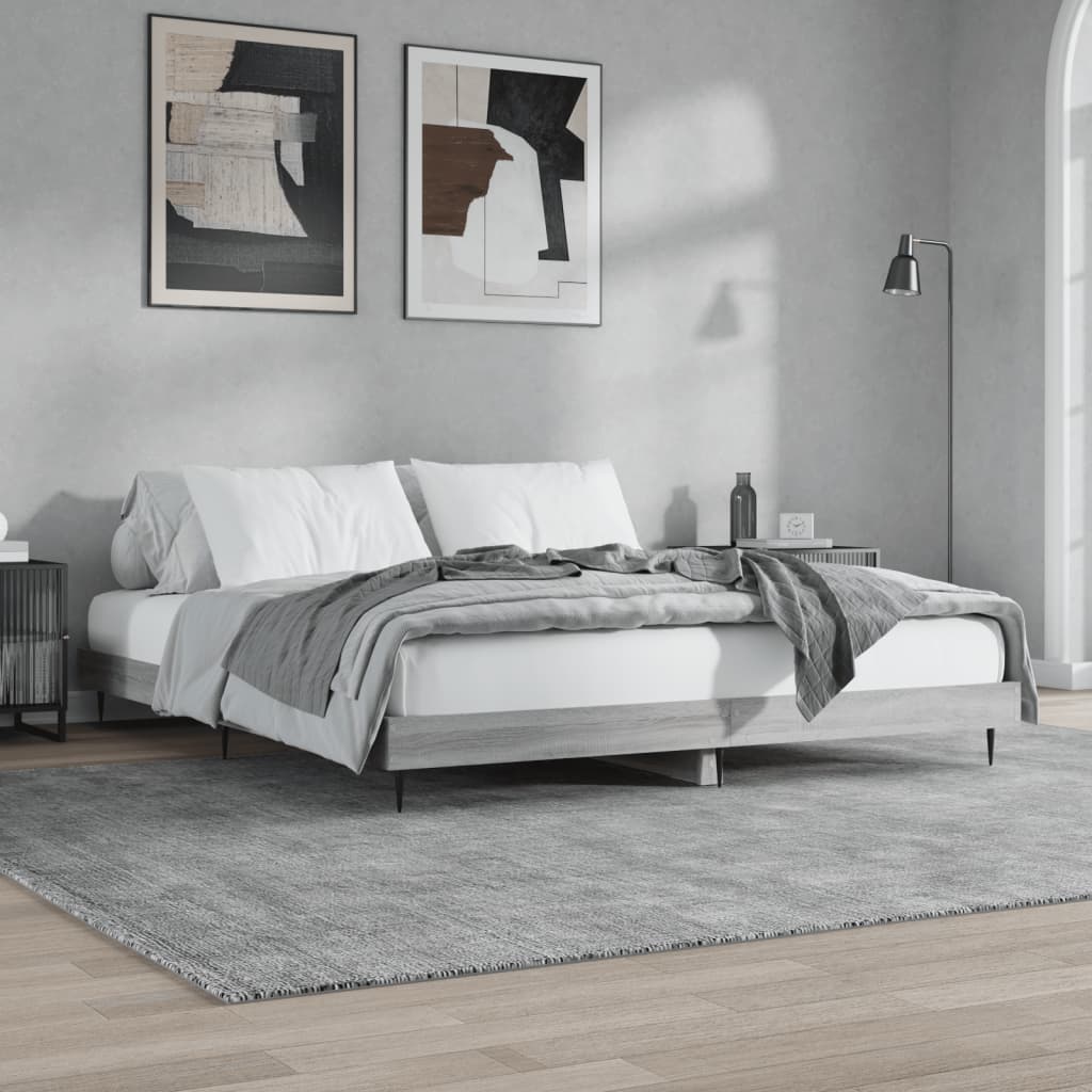 Cadre de lit sonoma gris 140x200 bois d'ingénierie - 4