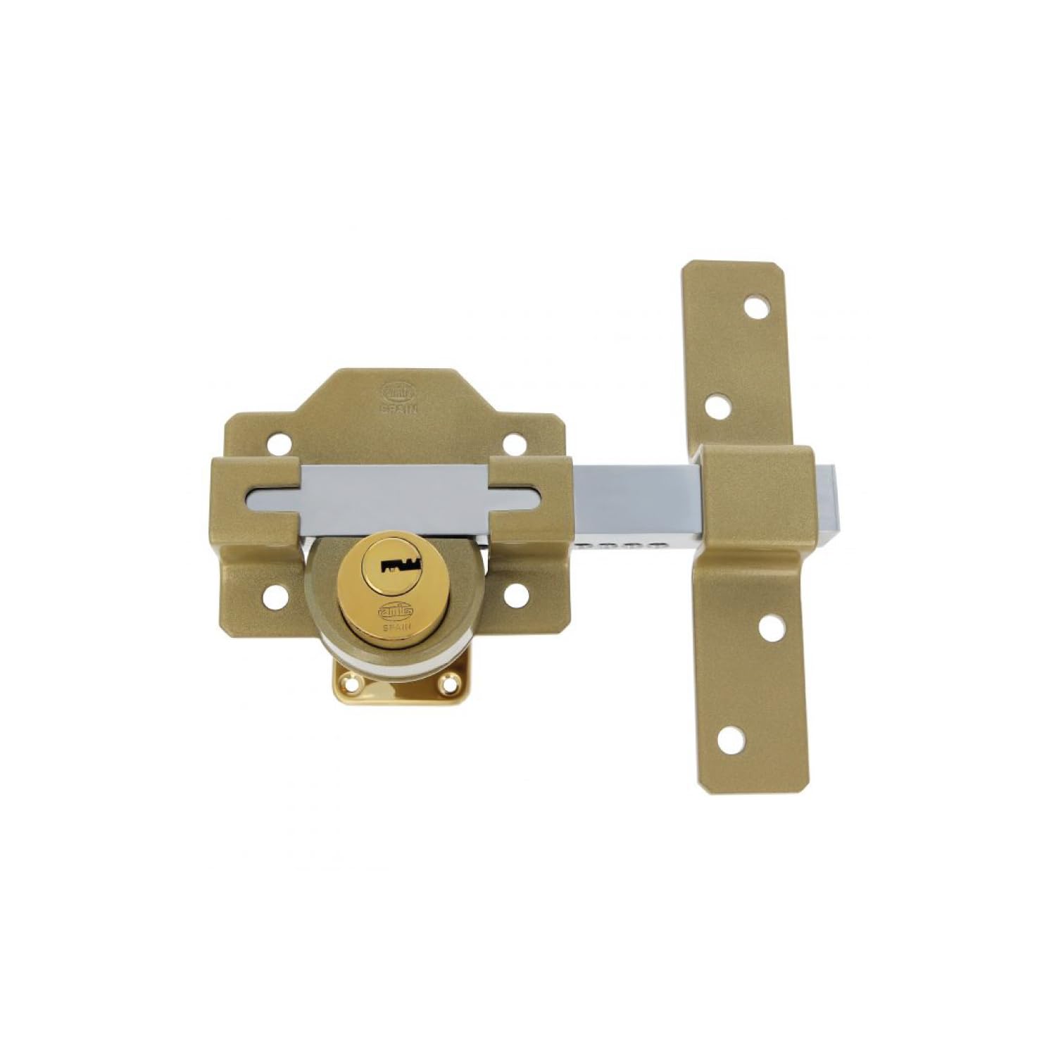 Serrure De Nuit QWORK WD7069 – Finition Dorée, Style Ancien, Pêne Dormant Avec Clé