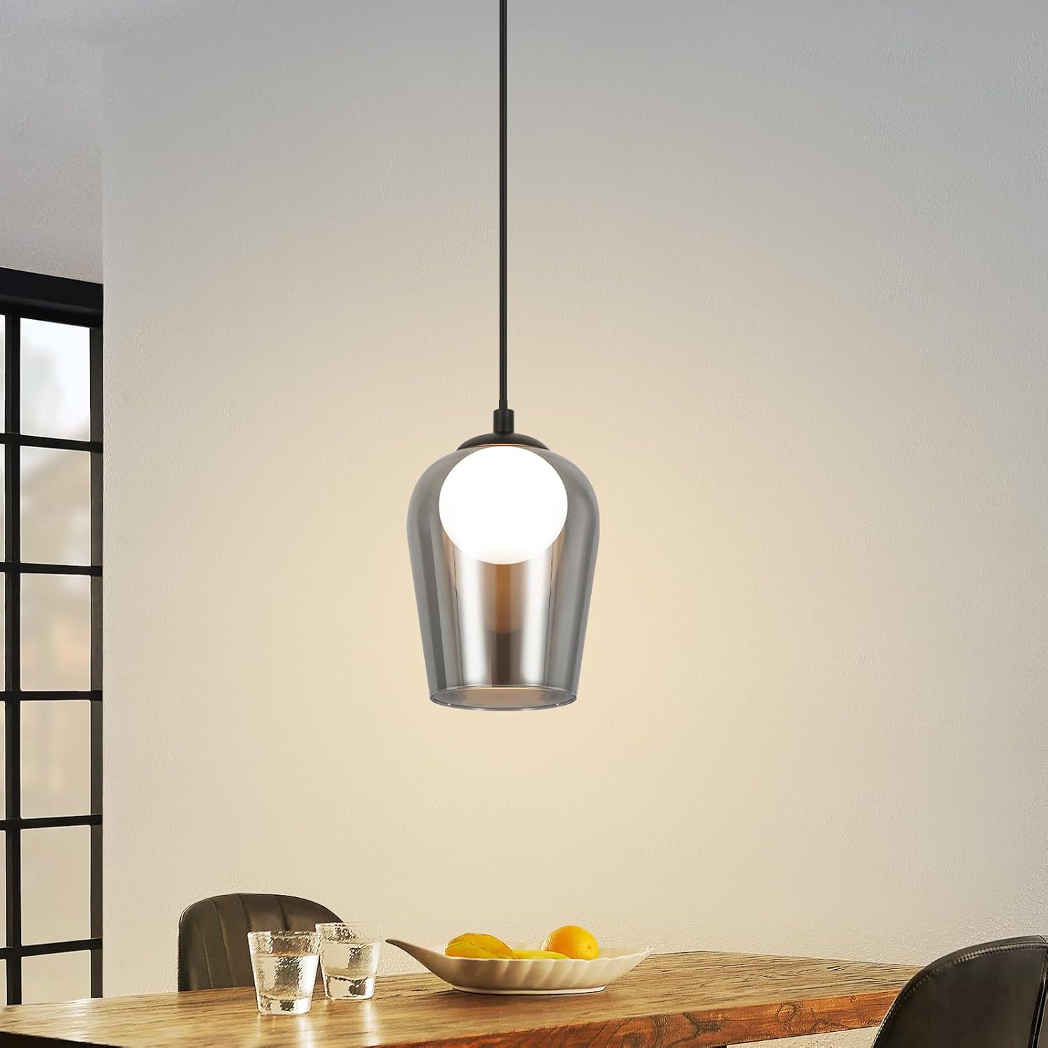 Suspension Vintage Hofstein Métal Marron/blanc – Lampe Plafonnier Moderne