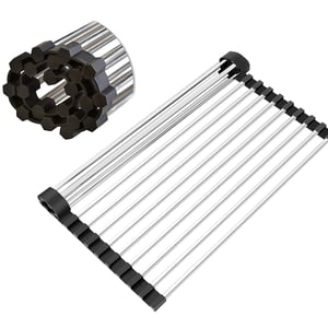 Maxdot Cestello Portaposate Per Lavastoviglie 40,6 Cm – 8 Scomparti Con Maniglia, Blu, Organizzatore Scolapiatti Per Cucina