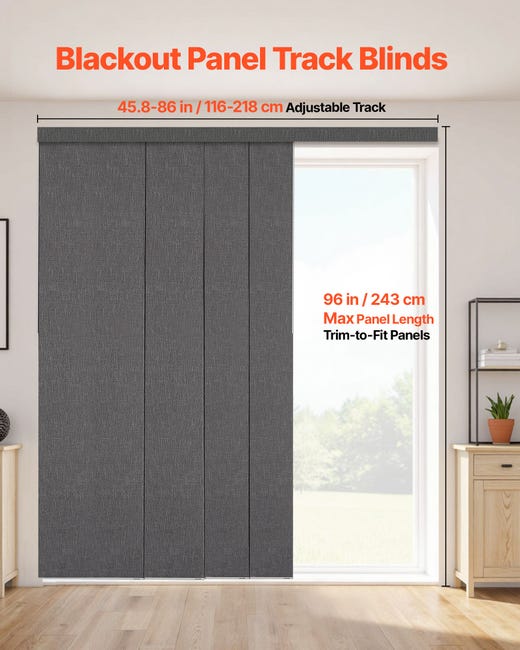 GoDear Design Persiana verticale regolabile per porte scorrevoli in vetro, 116,3 - 218,4 cm di larghezza x 243,8 cm di altezza, estensibile, pannello scorrevole per finestre, pannelli in tessuto blu GoDear Design Persiana verticale regolabile per porte scorrevoli in vetro, 116,3 - 218,4 cm di larghezza x 243,8 cm di altezza, estensibile, pannello scorrevole per finestre, pannelli in tessuto blu