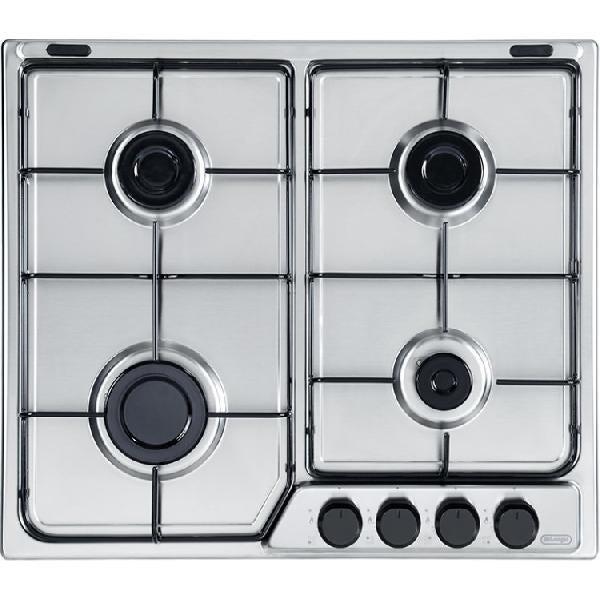 Delonghi Placa De Gas De Acero Inoxidable Con 4 Quemadores Y 60 Cm Empotrada De'longhi Ffa 46 Asv Acero Inoxidable, Leroy Merlin