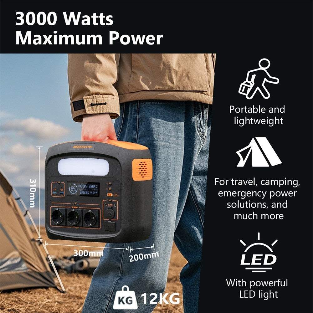 Station d'énergie portable NECESPOW N1200 1800W 1102.5Wh - 6