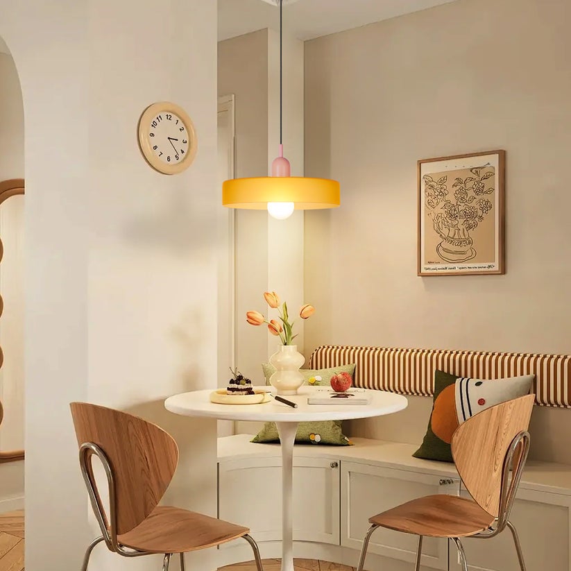 Suspension Arturesthome,Lumière intérieur,Cylindre,Verre,E27,Rosa Mit Orange,Salon,Chambre,Salle à manger,Ilot de la cuisine,D35CM x H22CM - 6