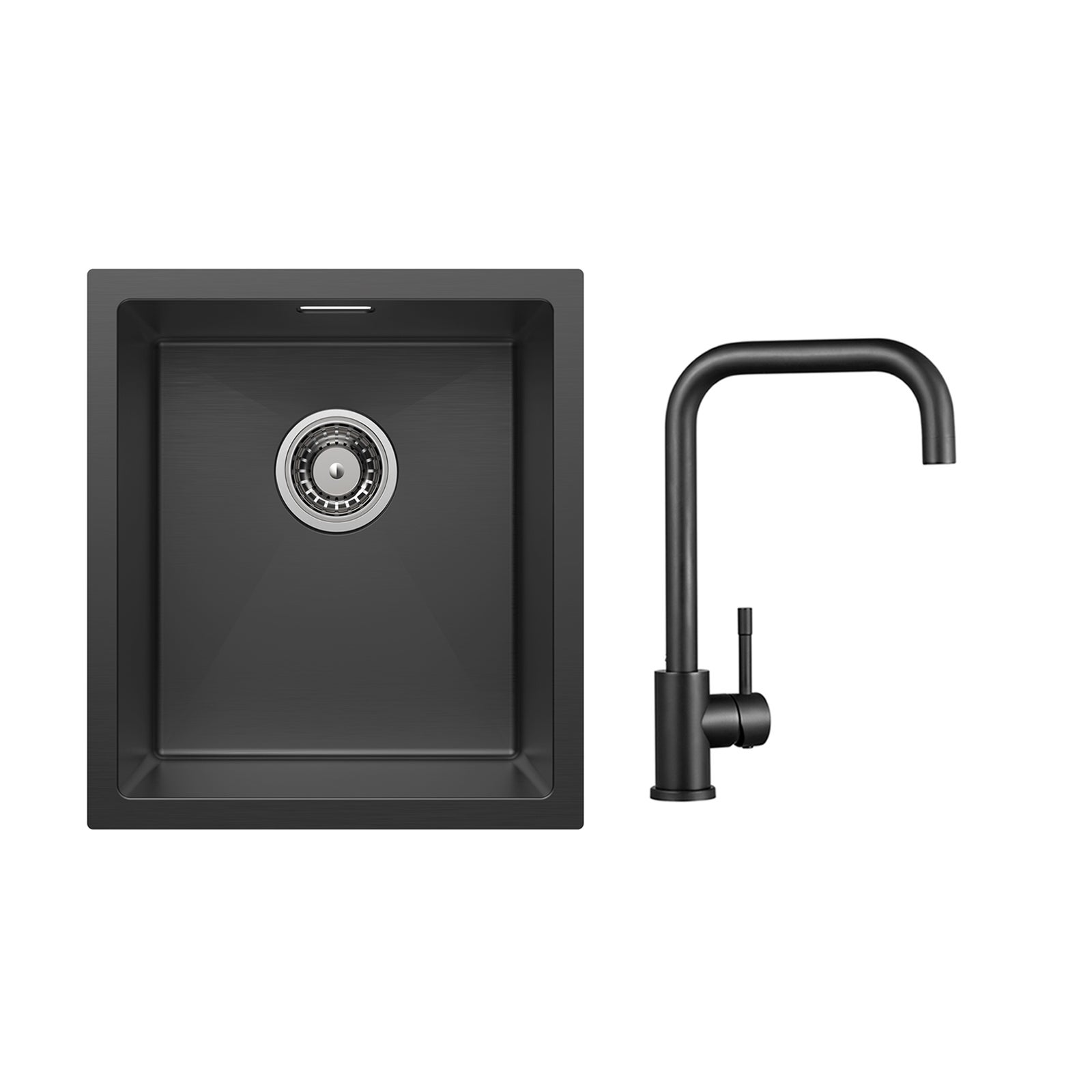 Fregadero de acero inoxidable de 40 x 44 x 19 cm, fregadero de un