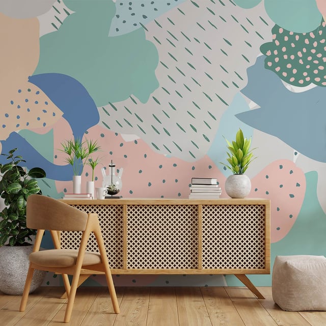 Papier peint formes pastel