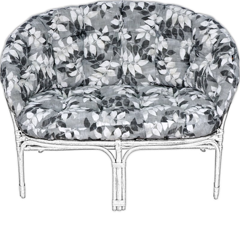 Poduszka na meble rattanowe wiklinowe AMPO komplet szary biały 1 szt.