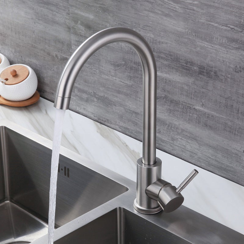 Rubinetto Lavabo Girevole 360° Monocomando | Miscelatore Bagno Freddo Caldo In Ottone | Flessibili 50 Cm Inclusi | Finitura Cromo Resistente | Cartuccia Ceramica - 2
