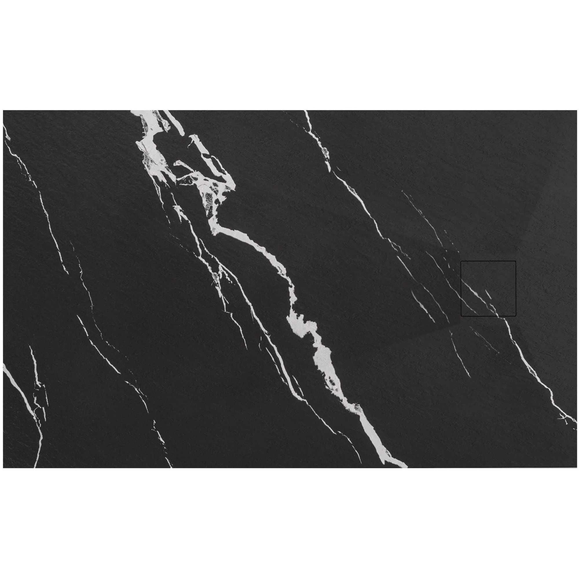 Brodzik Do Kabiny Prysznicowej Rea Magnum Carrara Czarny 100 X 80