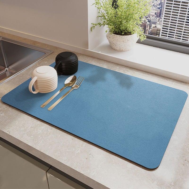 Égouttoir Vaisselle Umbra Udry Pliable Microfibre – Tapis Absorbant 60x45 Cm Bleu Ardoise