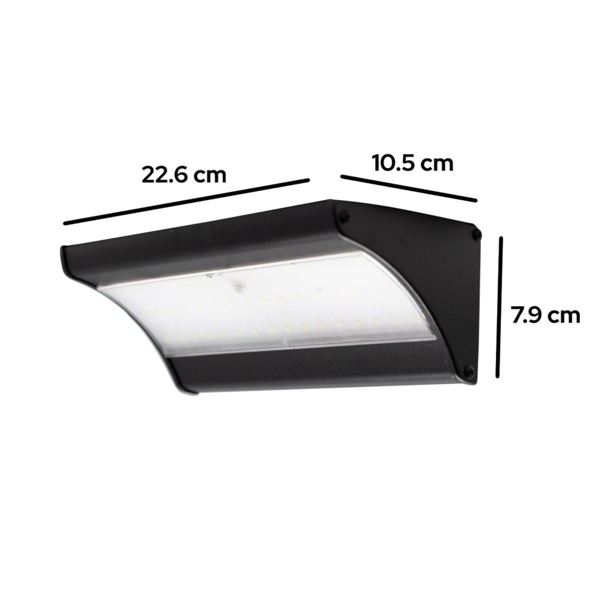 Iplux® Applique murale solaire LED SafeSense Pro - 900 lumens - Haute qualité - Capteur de mouvement - IP65 - 4000K - Aluminium - 9