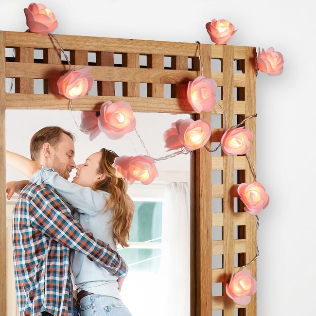 Luci A Batteria A Forma Di Rosa - 1.5 M, 10 LED, IP44 Impermeabile, Per Matrimoni, San Valentino E Decorazione - Foto 12
